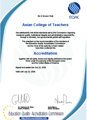 EQAC Accreditation Certificate - ACT